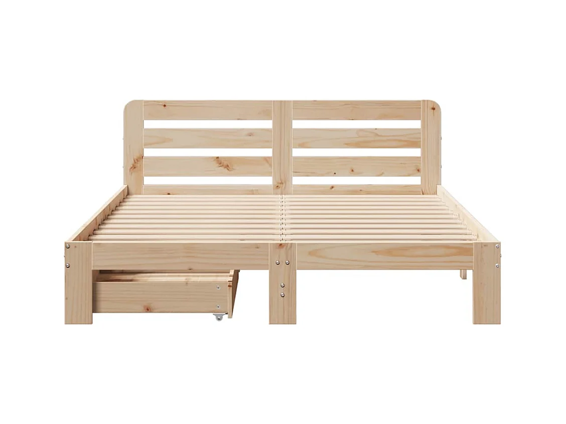 Cadre de lit sans matelas 150x200 cm bois de pin massif