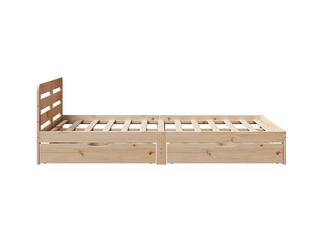 Cadre de lit sans matelas 150x200 cm bois de pin massif
