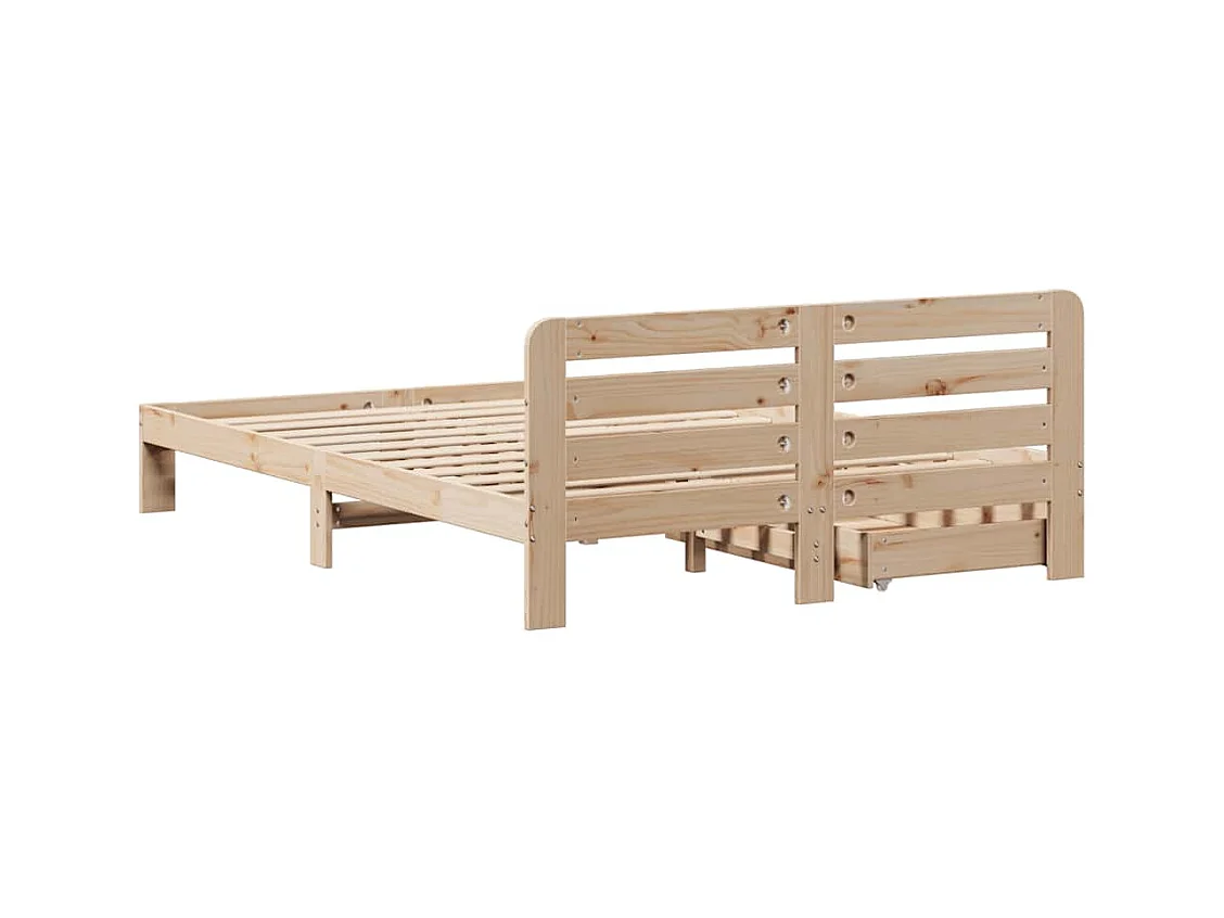 Cadre de lit sans matelas 150x200 cm bois de pin massif