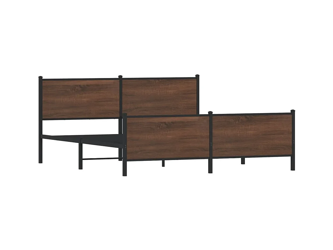 Giroletto senza Materaso in Metallo Rovere Marrone 200x200 cm