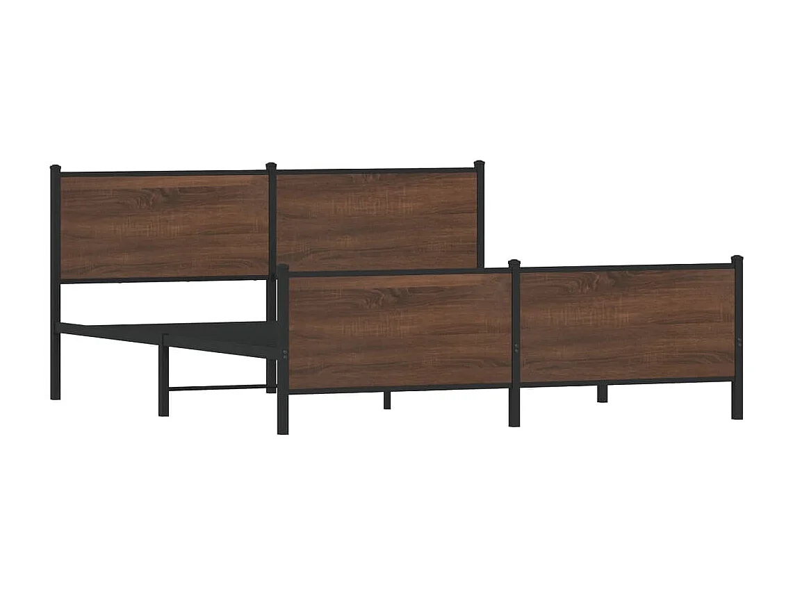 Estructura de cama sin colchón metal roble marrón 200x200 cm
