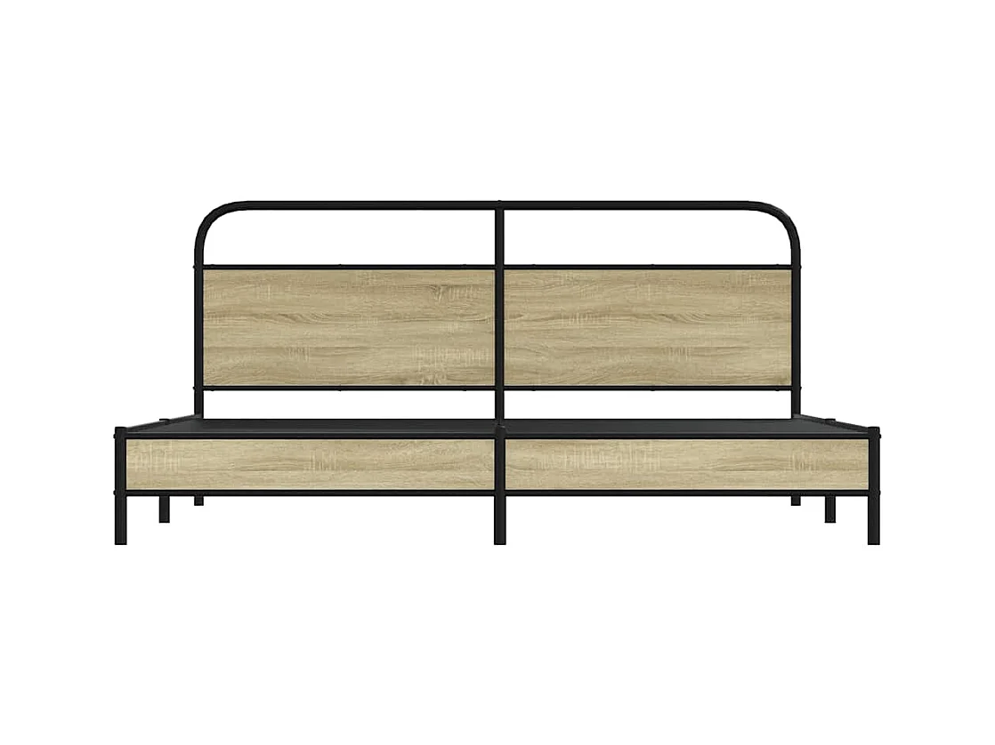 Giroletto senza Materaso in Metallo Rovere Sonoma 200x200 cm