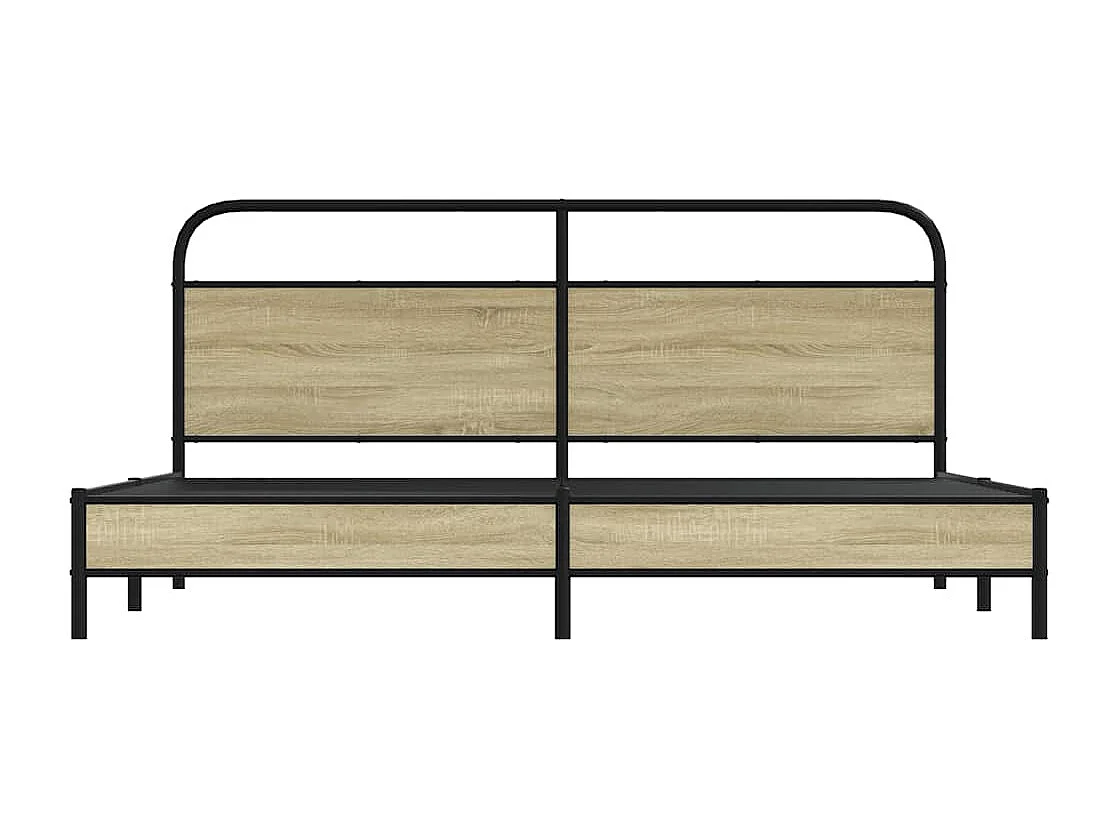 Cadre de lit en métal sans matelas chêne sonoma 200x200 cm