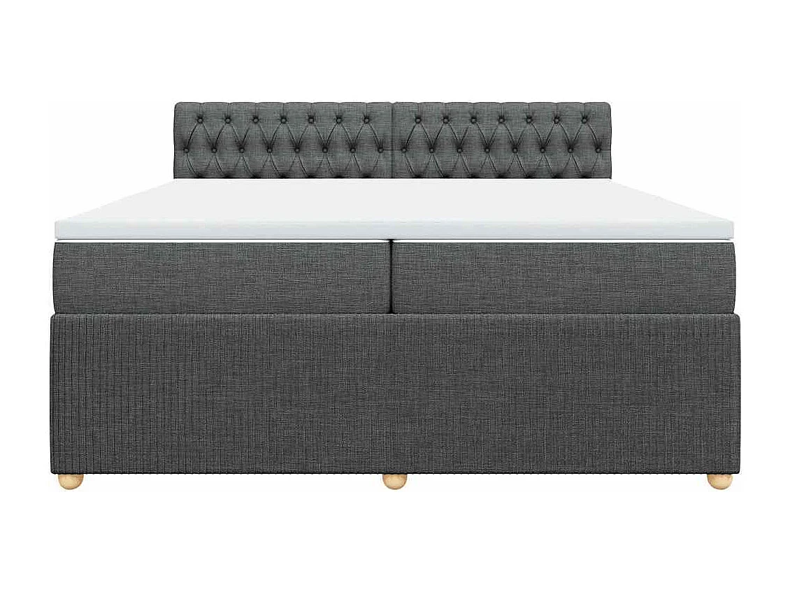 Boxspringbett mit Matratze Dunkelgrau 200x200 cm Stoff