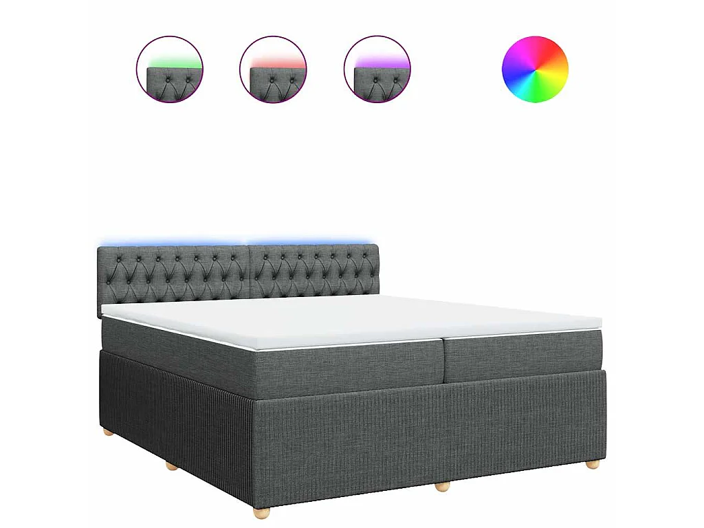 Boxspring met matras stof donkergrijs 200x200 cm