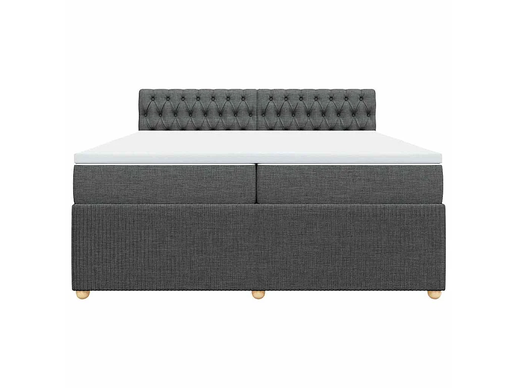 Boxspring met matras stof donkergrijs 200x200 cm