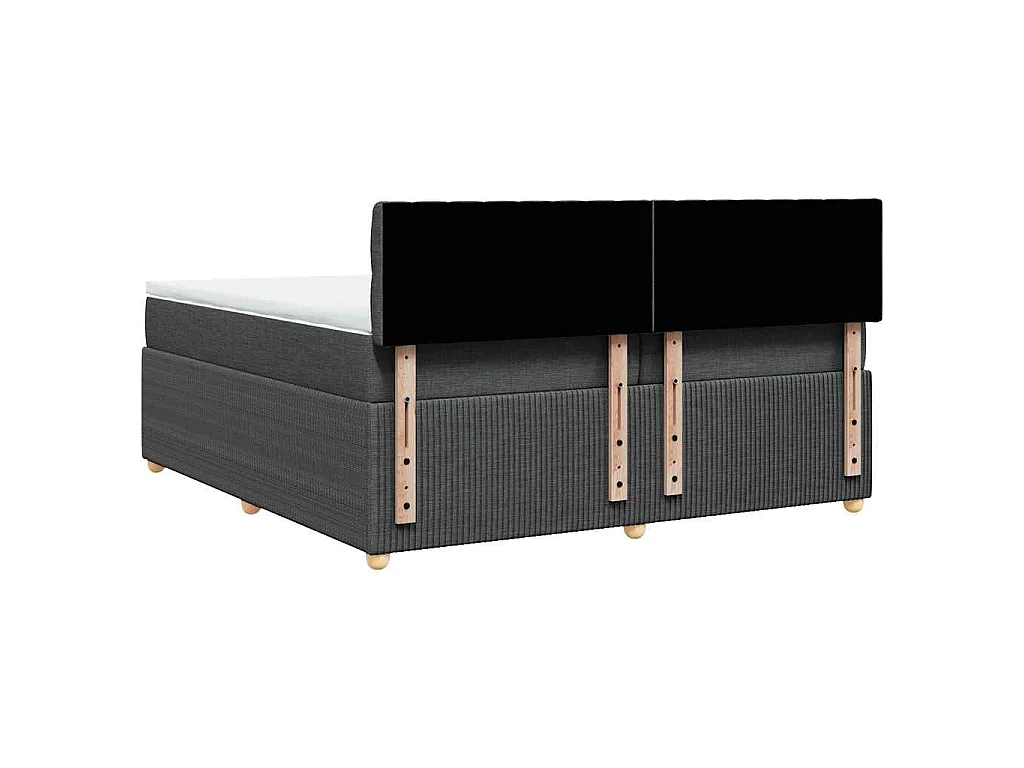 Boxspring met matras stof donkergrijs 200x200 cm