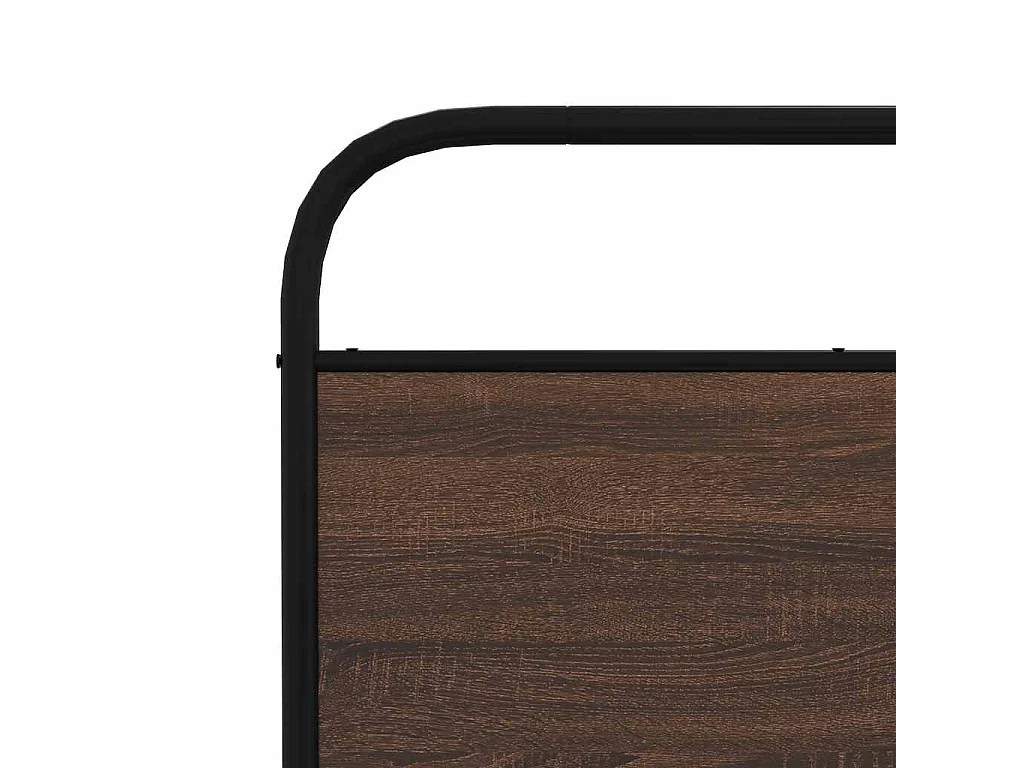 Cadre de lit en métal sans matelas chêne marron 193x203 cm