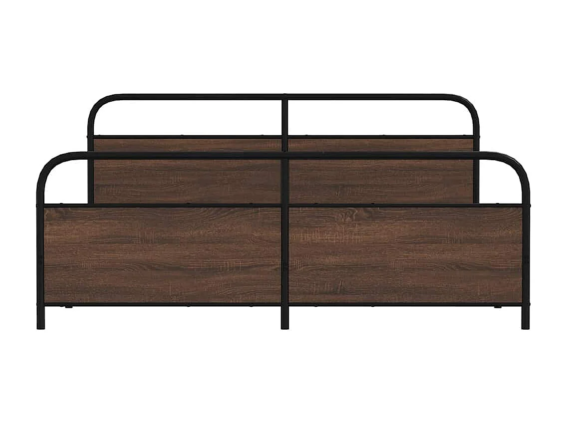 Cadre de lit en métal sans matelas chêne marron 193x203 cm