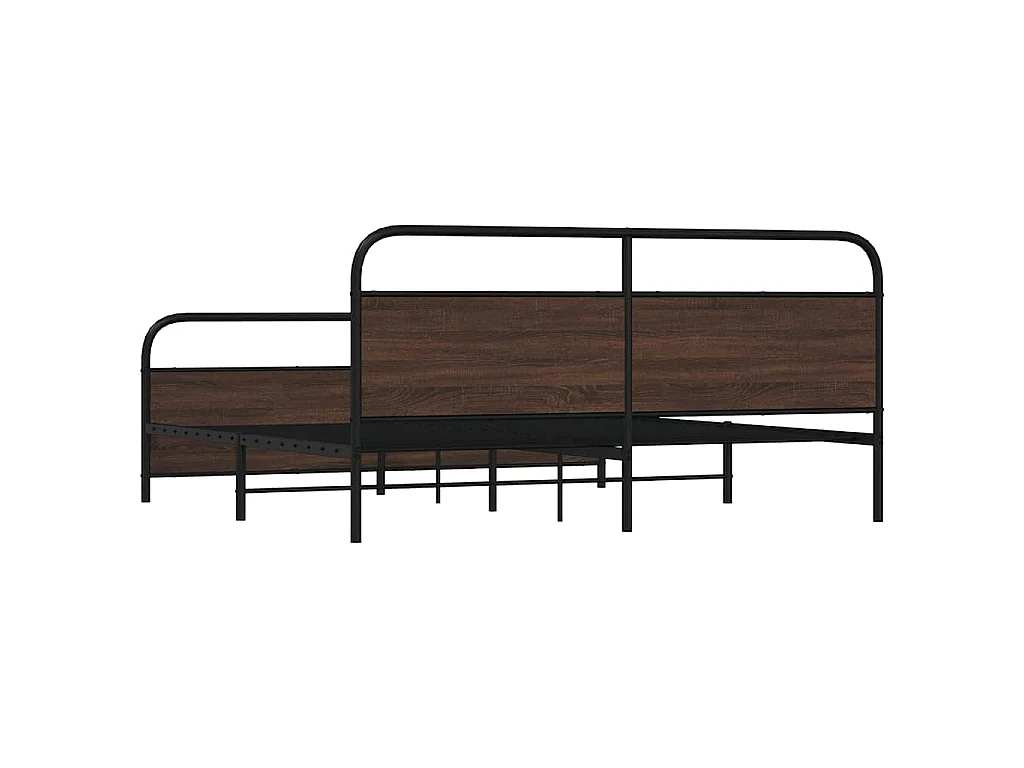 Giroletto senza Materaso in Metallo Rovere Marrone 193x203 cm