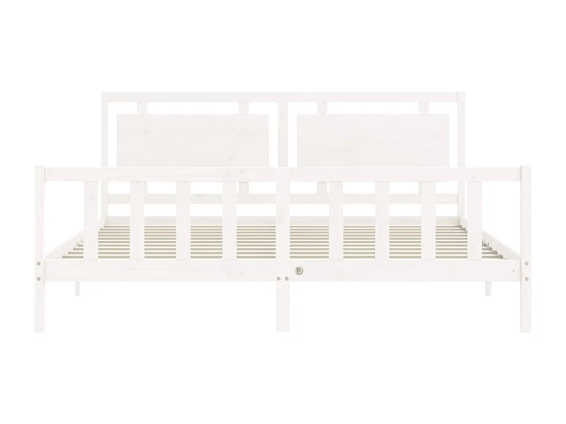 Bedframe zonder matras massief grenenhout wit 200x200 cm