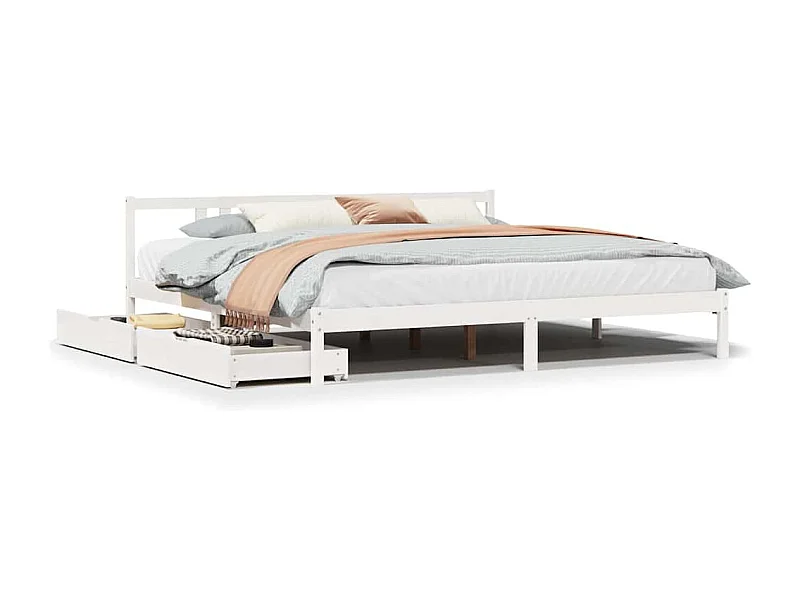 Estructura de cama sin colchón madera maciza blanca 200x200 cm