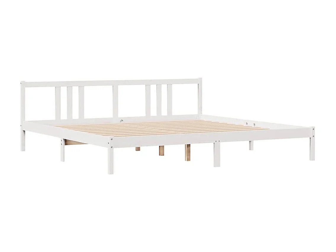 Massivholzbett ohne Matratze Weiß 200x200 cm Kiefernholz