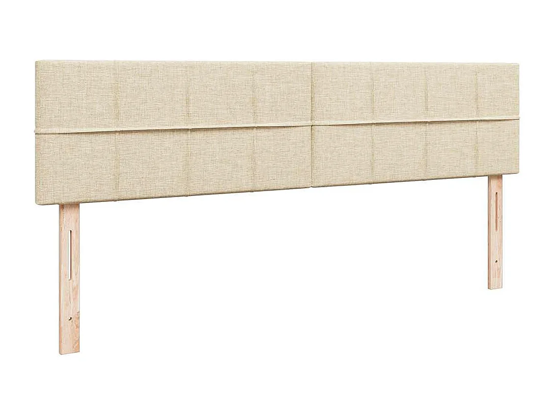 Ottoman bed met matrassen en LED's 200x200cm stof crèmekleurig