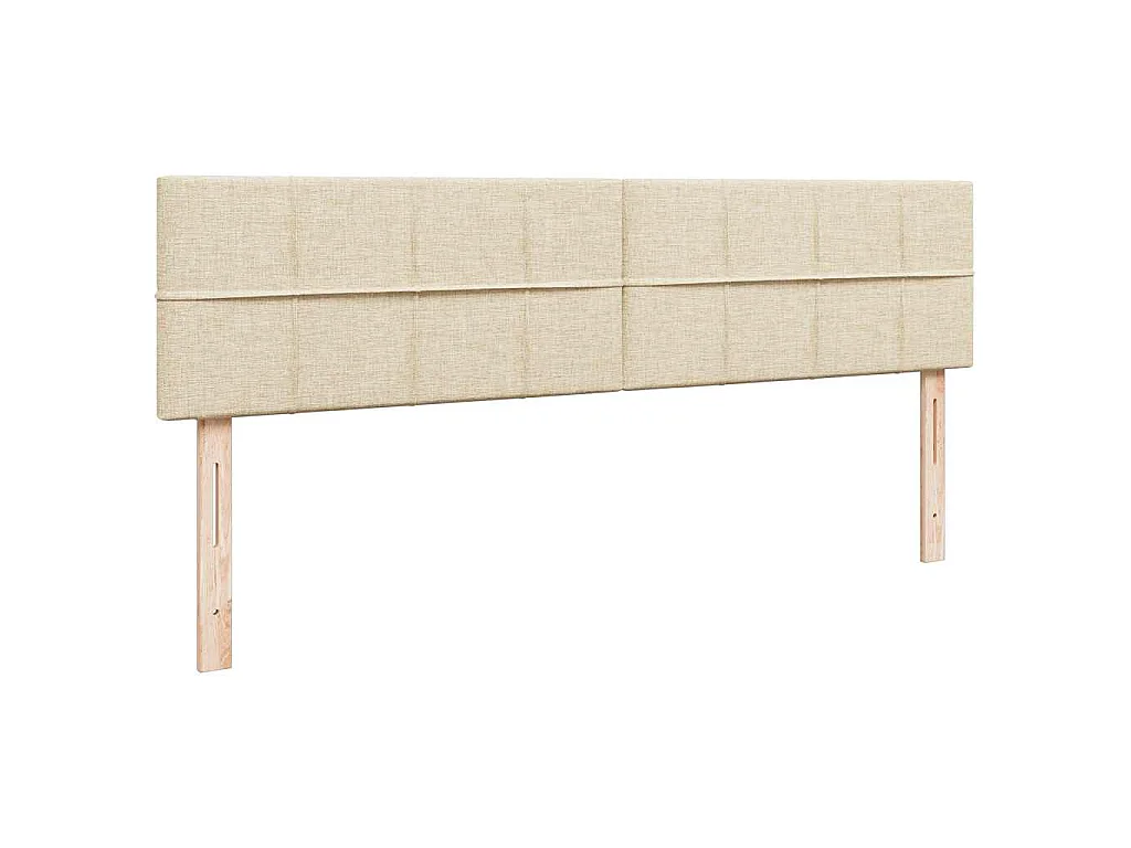 Ottoman bed met matrassen en LED's 200x200cm stof crèmekleurig