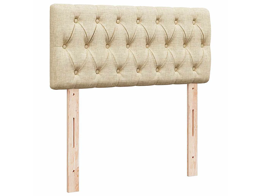 Ottoman bed met matrassen en LED's 200x200cm stof crèmekleurig