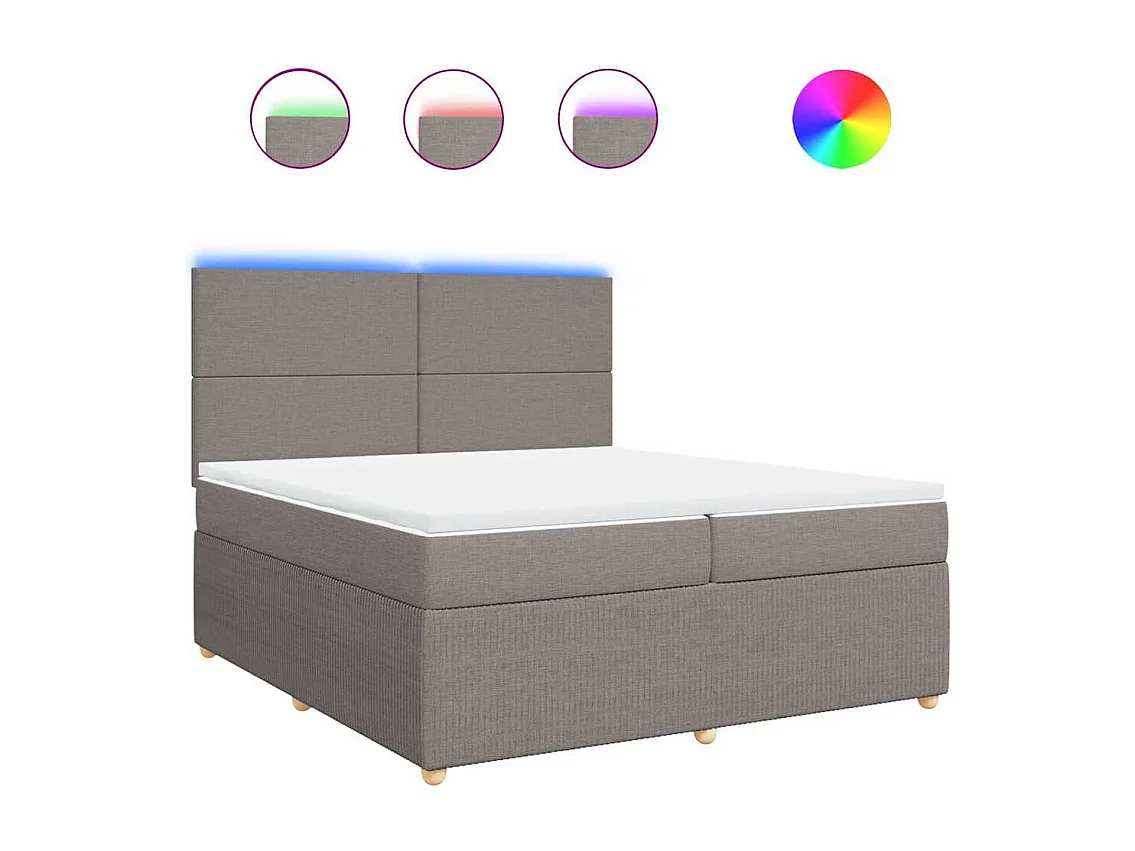 Sommier à lattes de lit avec matelas Taupe 200x200 cm Tissu