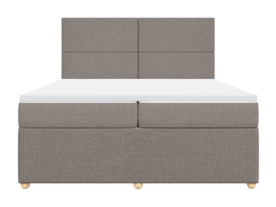 Giroletto a Molle con Materasso Tortora 200x200 cm in Tessuto