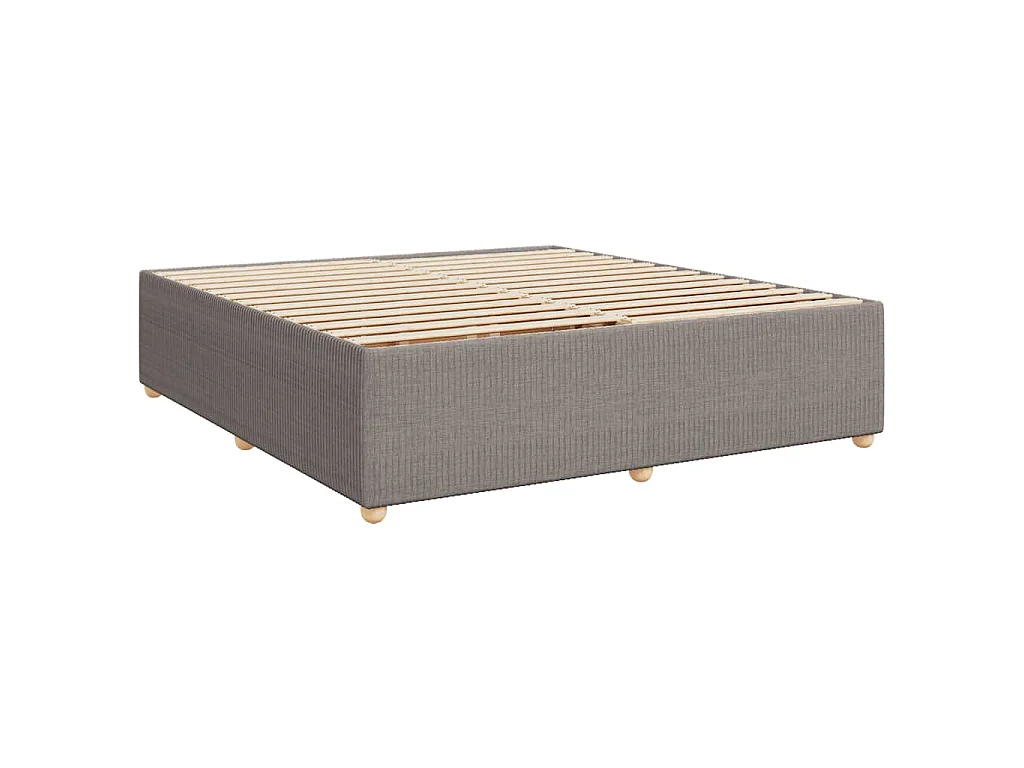 Cama com molas/colchão 200x200 cm tecido castanho-acinzentado