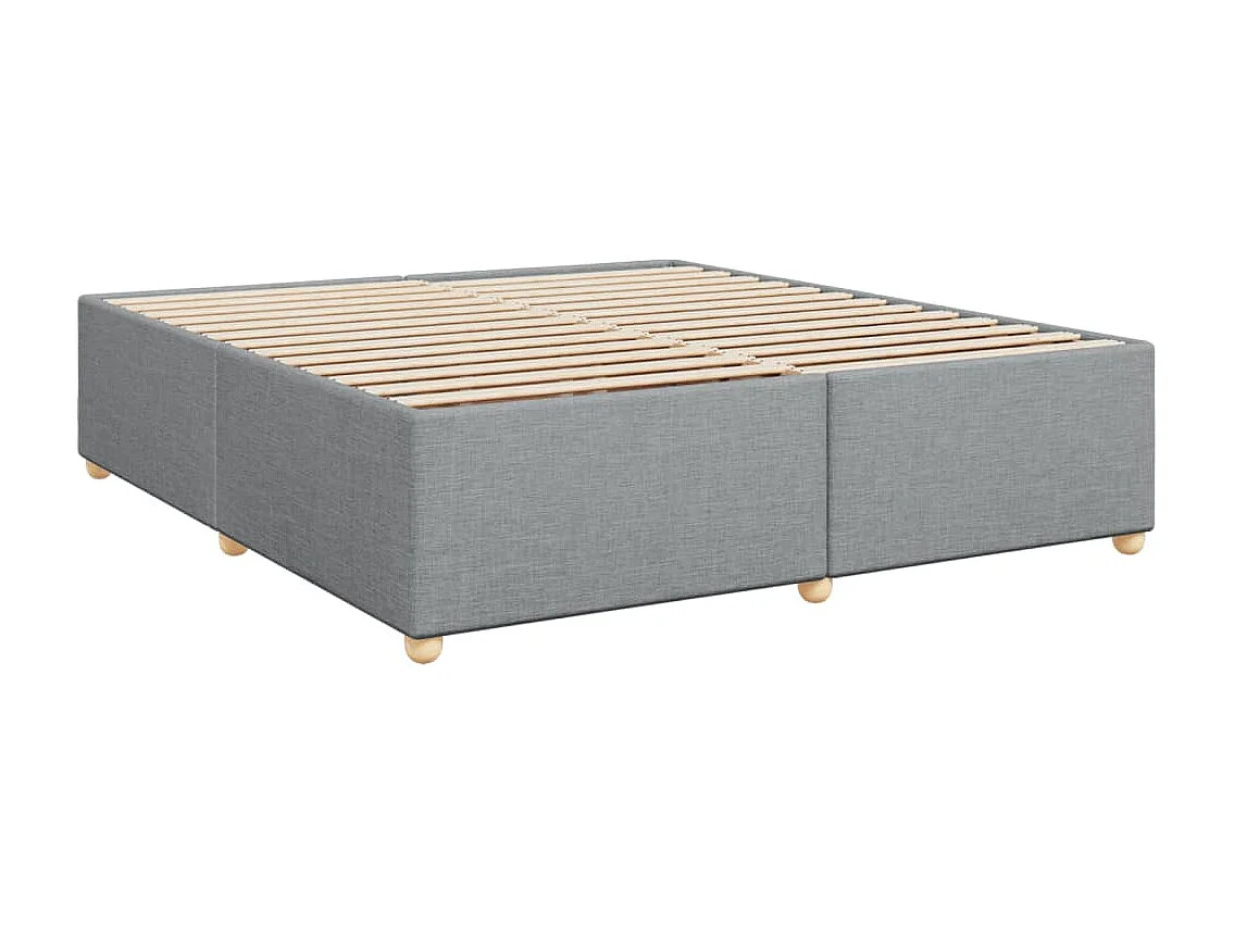 Sommier à lattes de lit avec matelas Gris clair 200x200cm Tissu