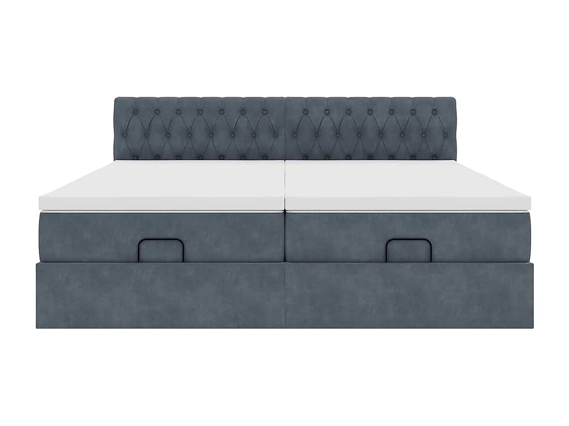 Ottoman bed met matrassen 200x200cm fluweel donkergrijs