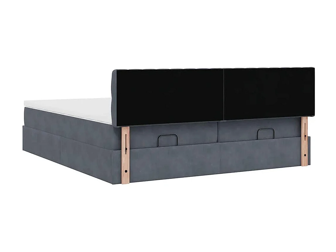 Ottoman bed met matrassen 200x200cm fluweel donkergrijs