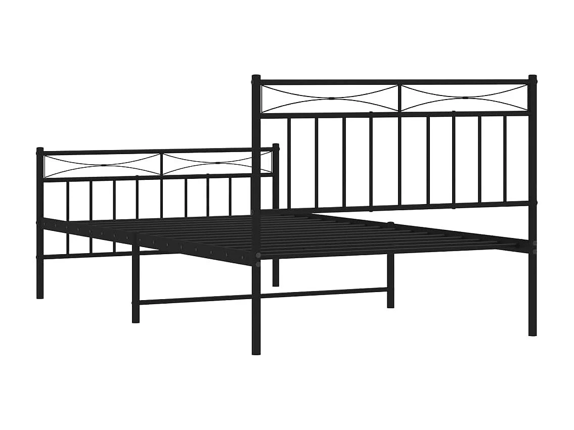 Estructura cama sin colchón con estribo metal negro 107x203 cm