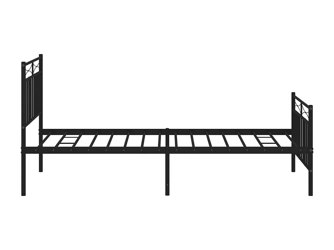 Bedframe met hoofd- en voeteneinde metaal zwart 107x203 cm