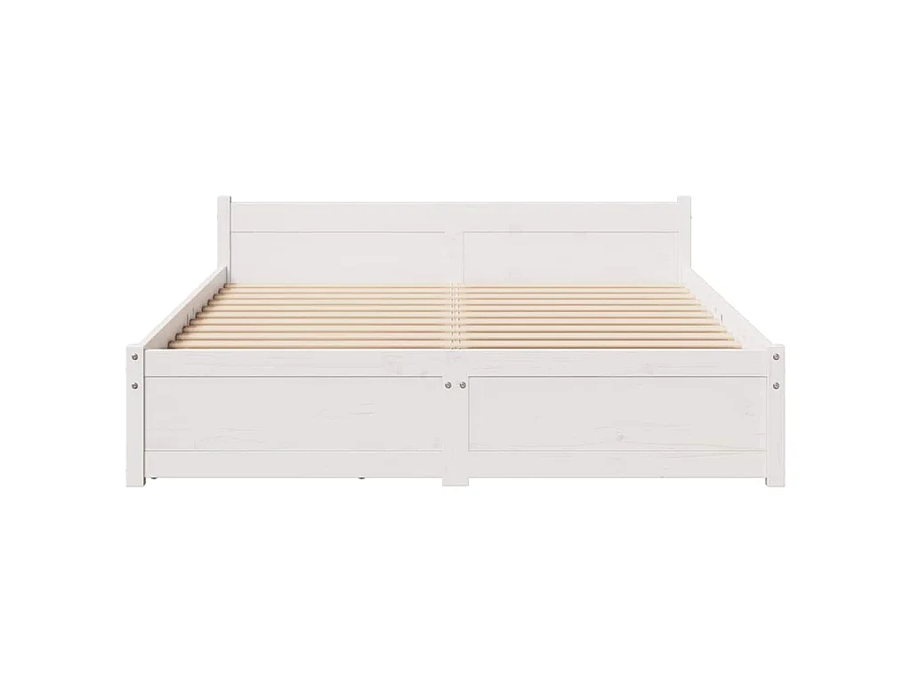 Letto senza Materasso Bianco 150x200 cm Legno Massello di Pino