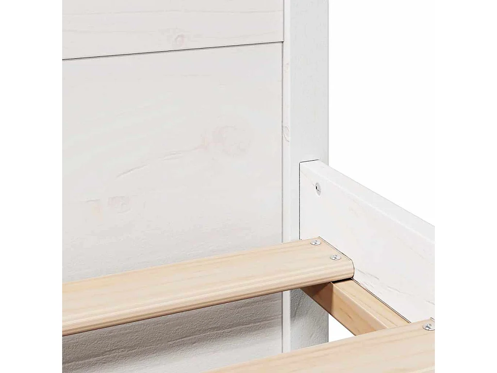 Letto senza Materasso Bianco 150x200 cm Legno Massello di Pino