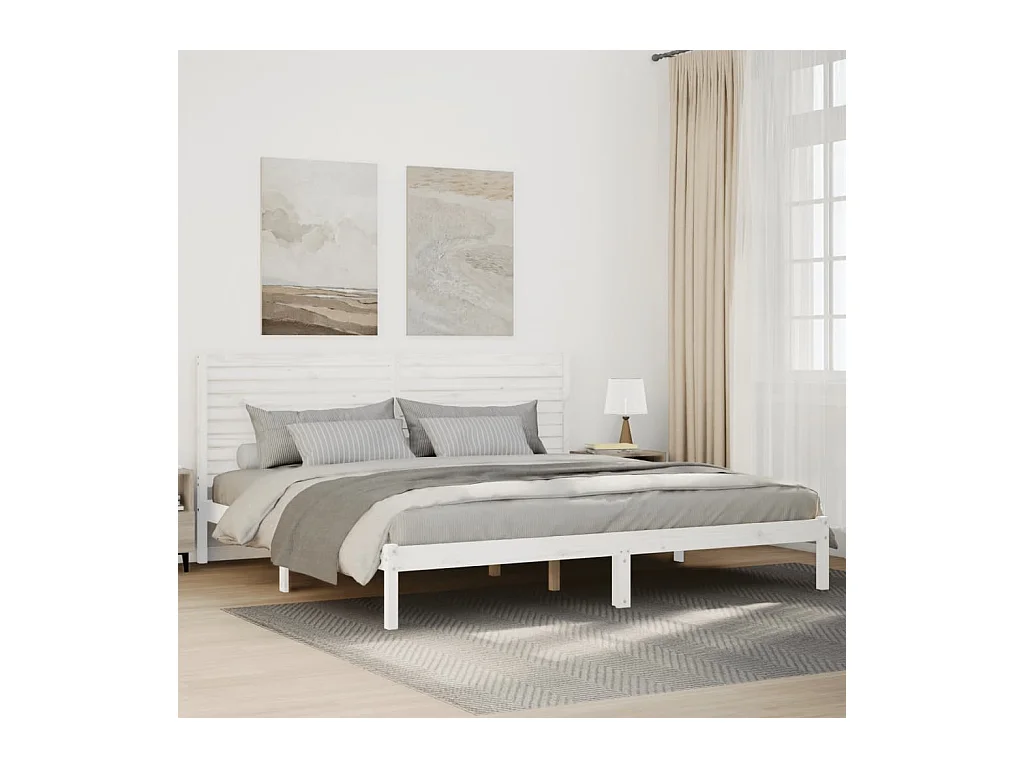 Cadre de lit extra long sans matelas 200x210 cm bois massif
