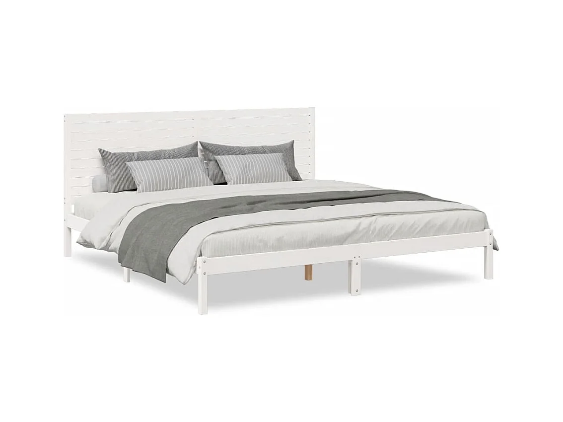 Cadre de lit extra long sans matelas 200x210 cm bois massif