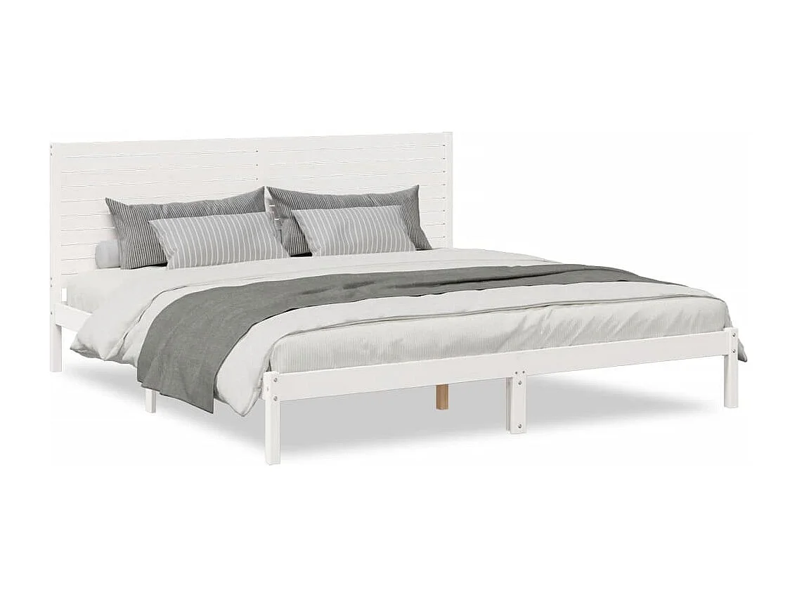 Bedframe extra lang zonder matras massief hout wit 200x210 cm