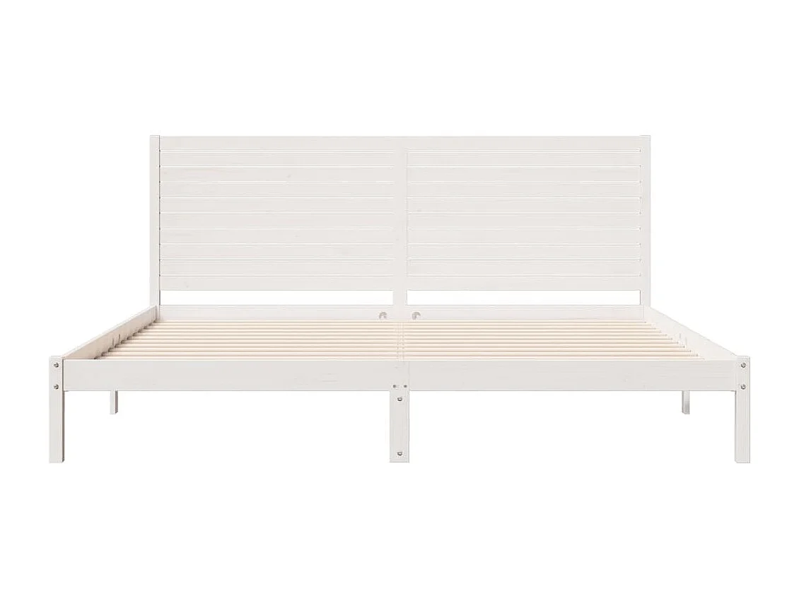 Bedframe extra lang zonder matras massief hout wit 200x210 cm