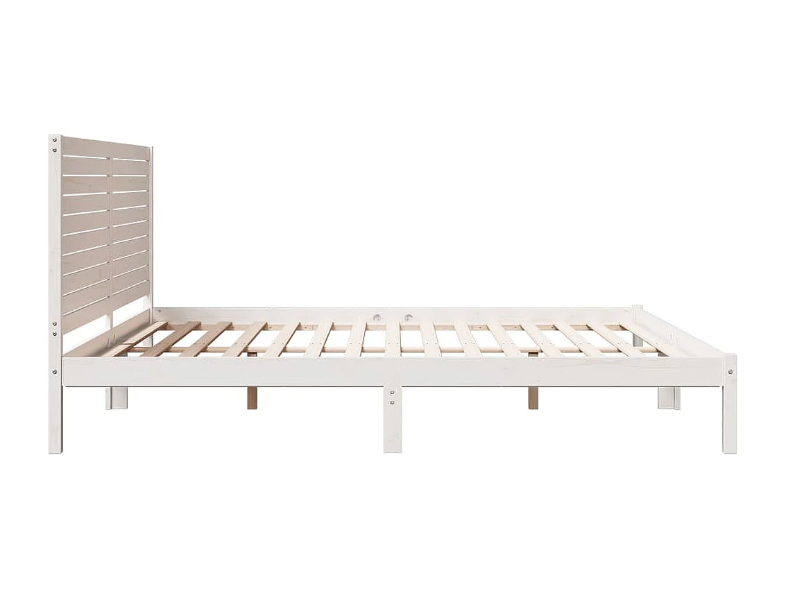Bedframe extra lang zonder matras massief hout wit 200x210 cm