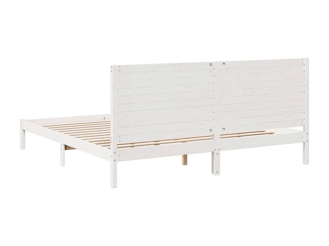 Bedframe extra lang zonder matras massief hout wit 200x210 cm