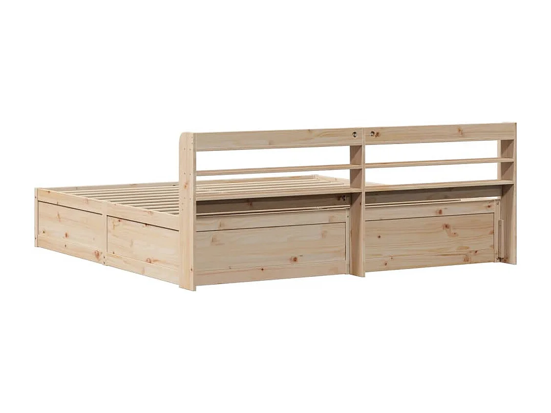 Cadre de lit avec tête de lit 200x200 cm Bois de pin massif