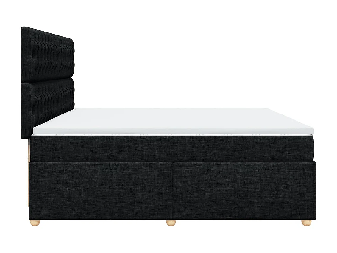 Boxspring met matras stof zwart 200x200 cm