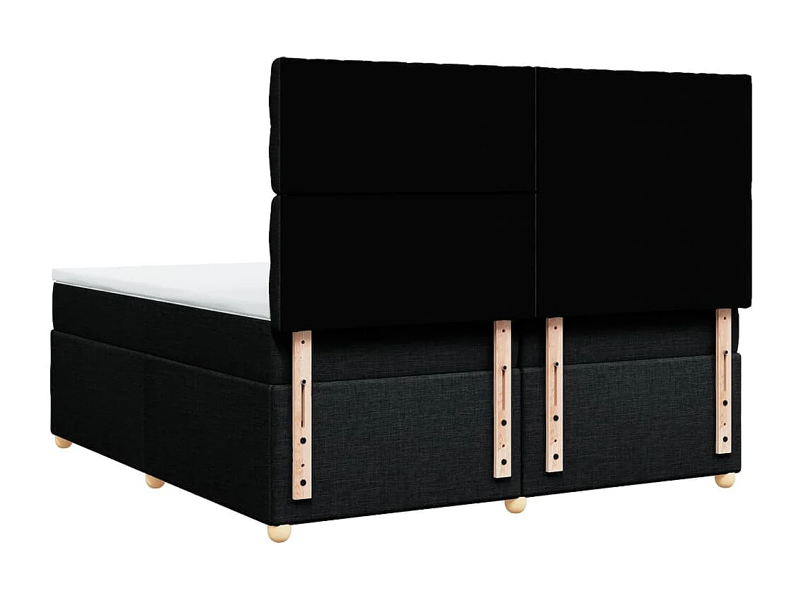 Boxspring met matras stof zwart 200x200 cm