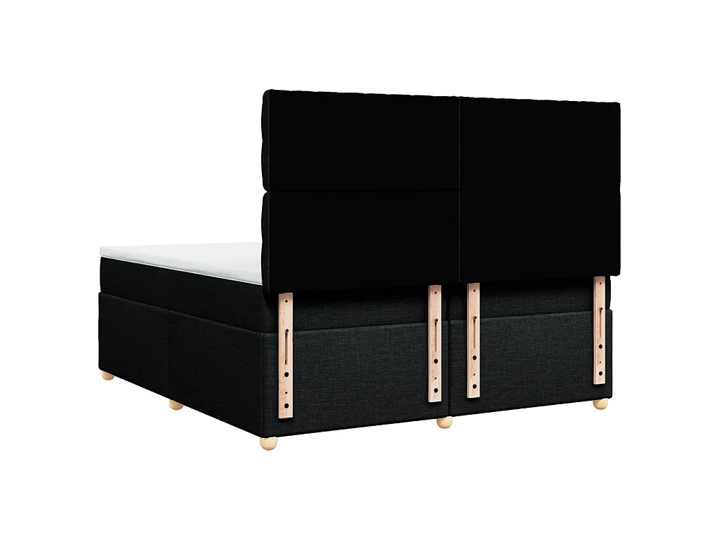 Cama box spring con colchón tela negro 200x200 cm
