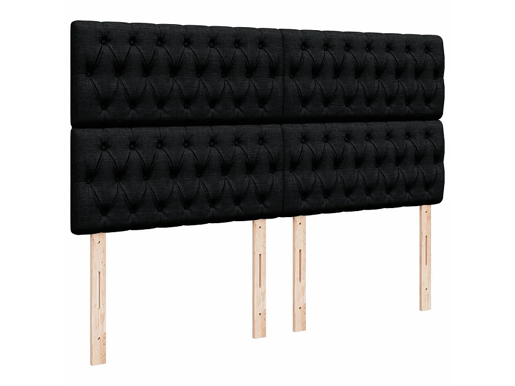 Cama box spring con colchón tela negro 200x200 cm