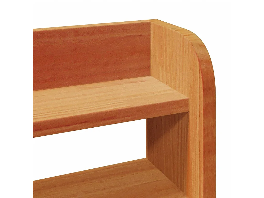 Bedframe met hoofdbord massief grenenhout wasbruin 200x200 cm