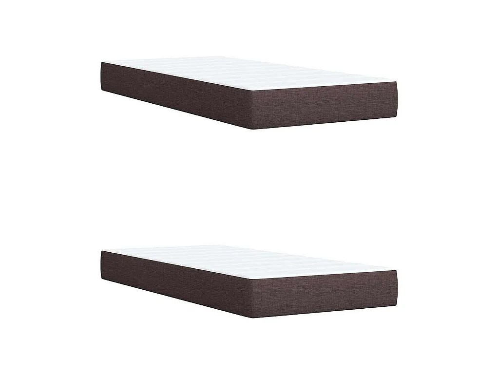 Cama box spring con colchón tela marrón oscuro 200x200 cm