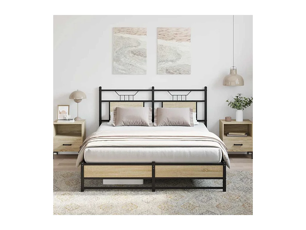 Cadre de lit sans matelas chêne sonoma 150x200 cm