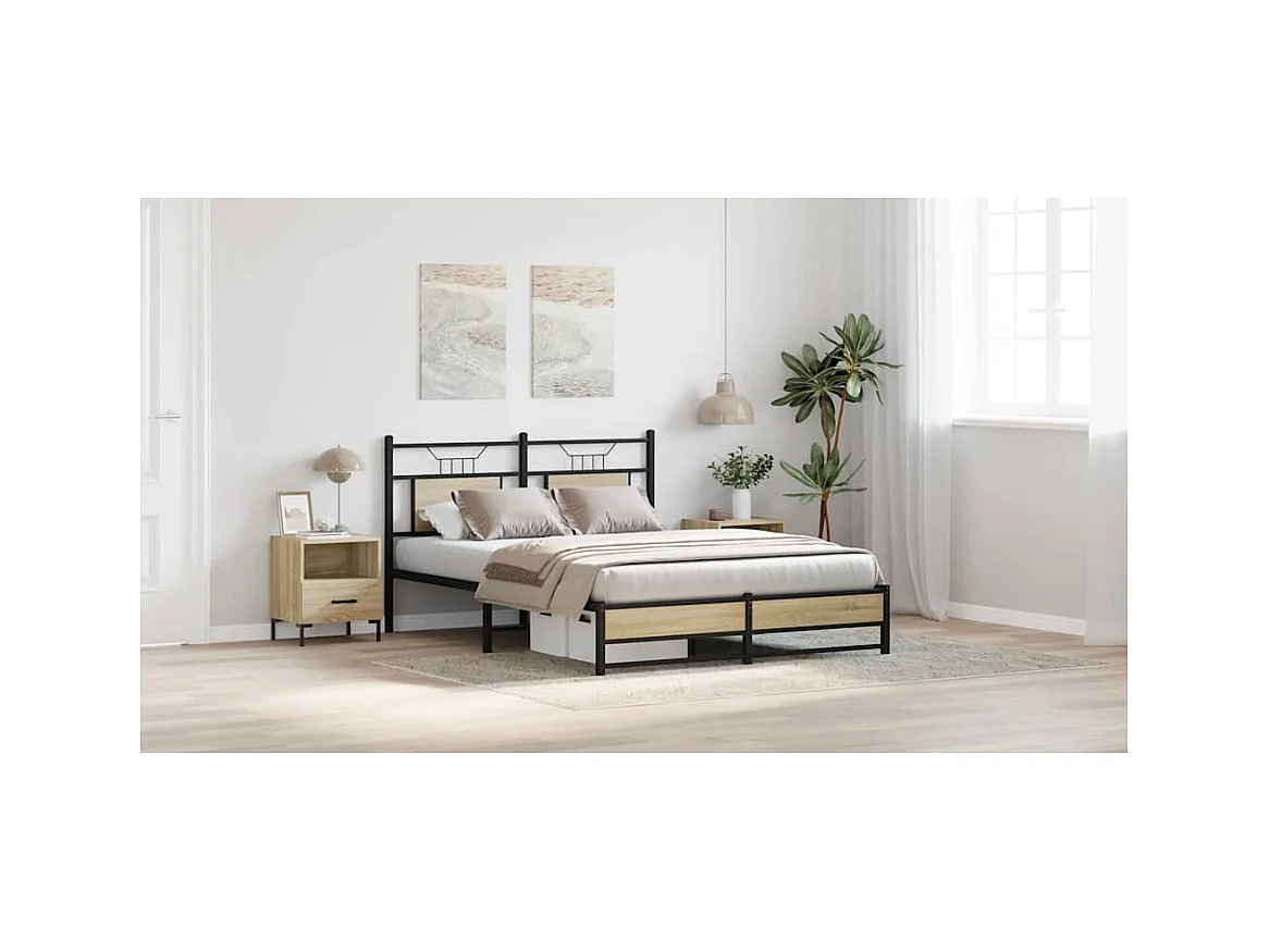 Bedframe zonder matras hout sonoma eikenkleurig 150x200 cm