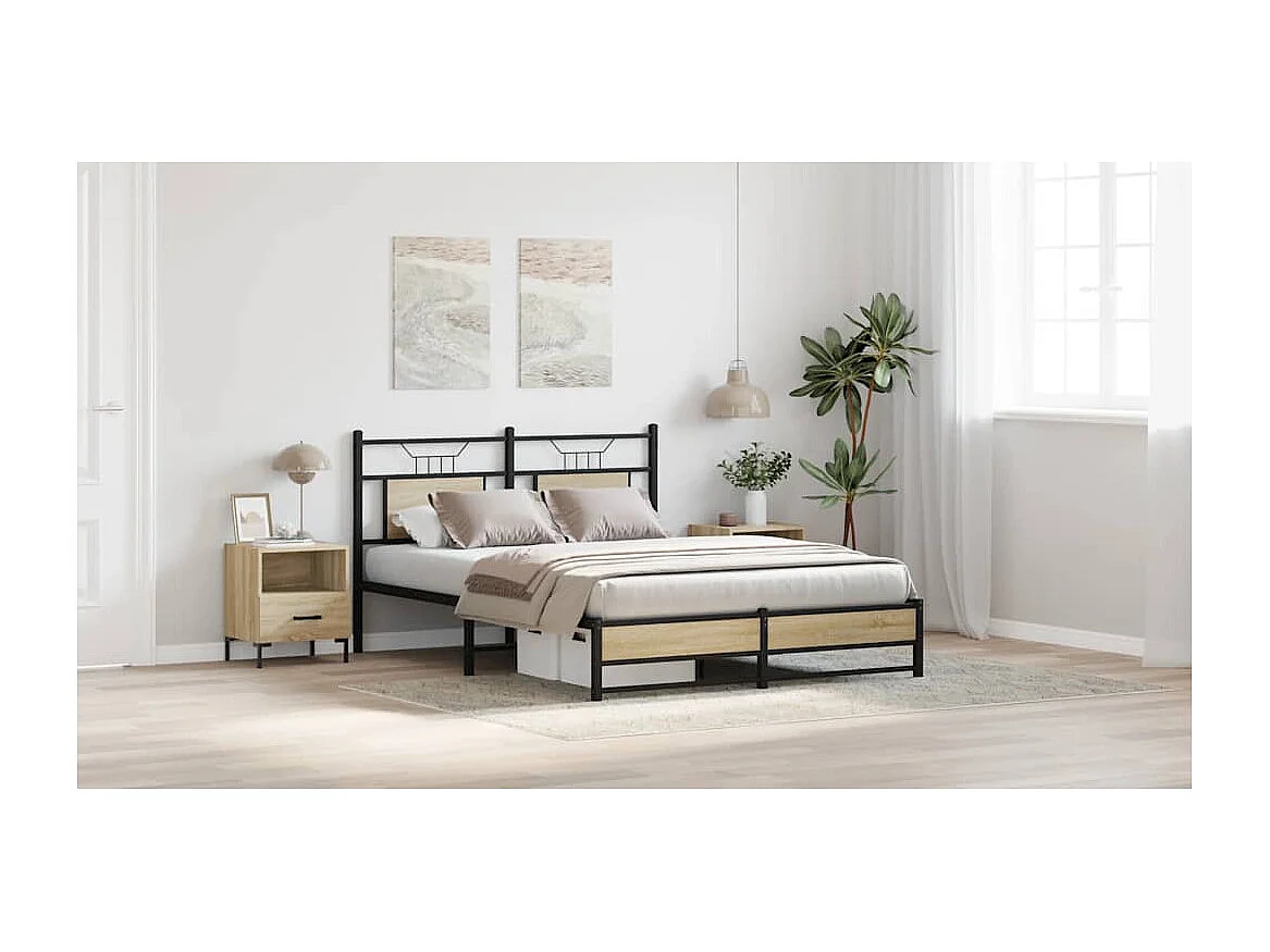 Bedframe zonder matras hout sonoma eikenkleurig 150x200 cm