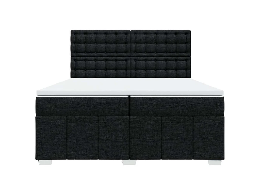 Boxspring met matras stof zwart 200x200 cm