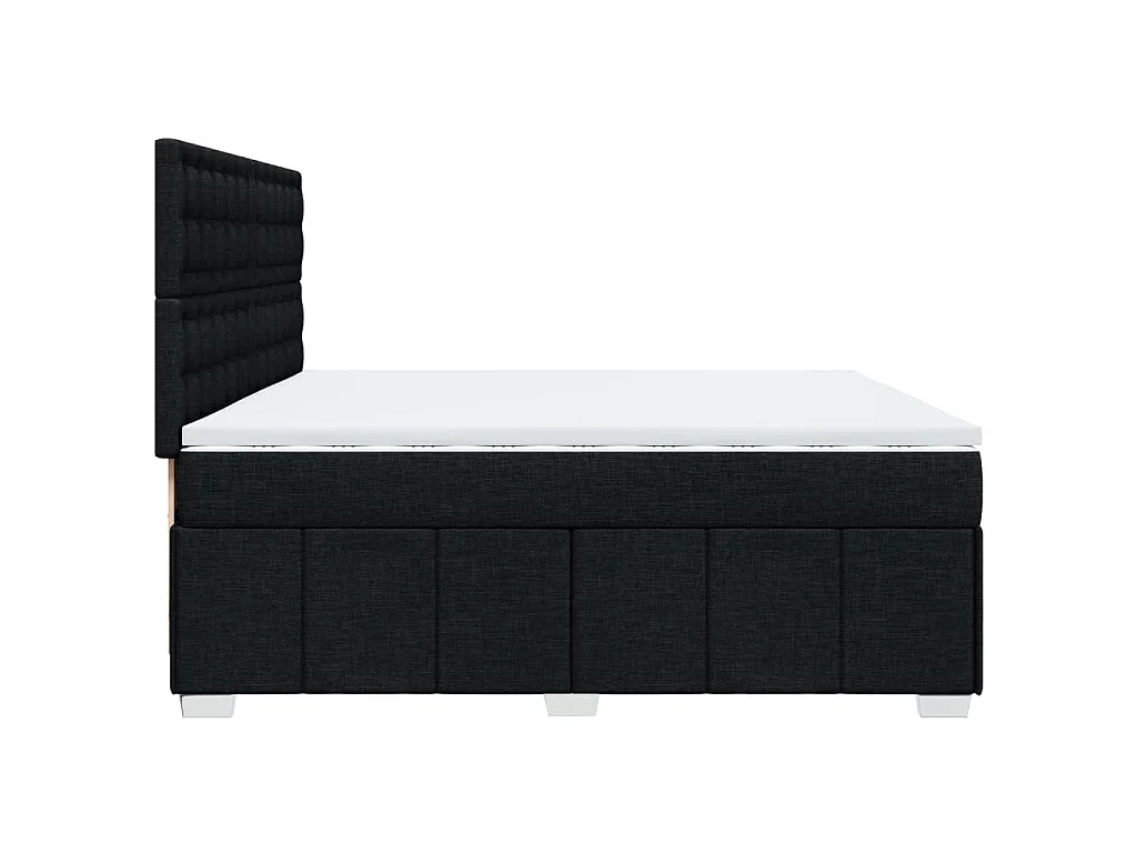 Boxspring met matras stof zwart 200x200 cm