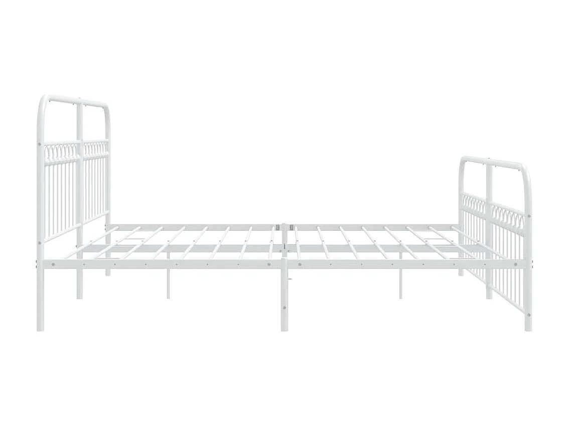 Bedframe met hoofd- en voeteneinde metaal wit 193x203 cm