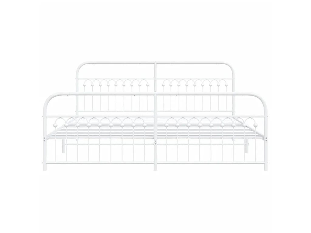 Estrutura de cama com cabeceira e pés 193x203 cm metal branco